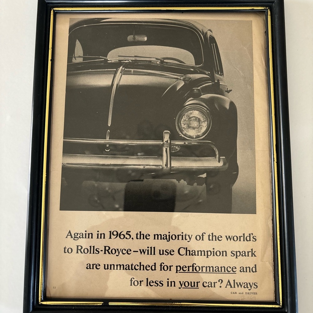 Vw car and driver ad 1965 framed
